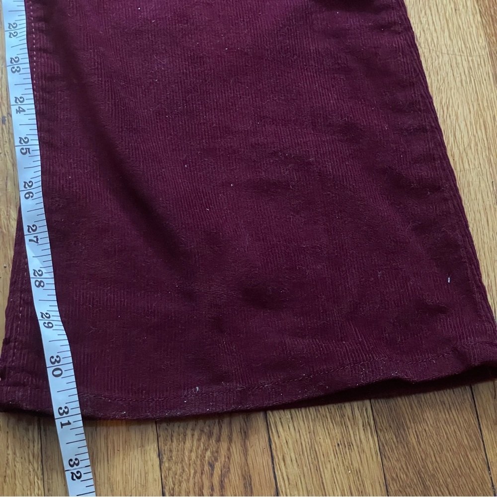 Levi's Ribcage Flare Wide Leg Cordoroy Pants High Rise Cowgirl Shiraz maroon 28 - Picture 15 of 16